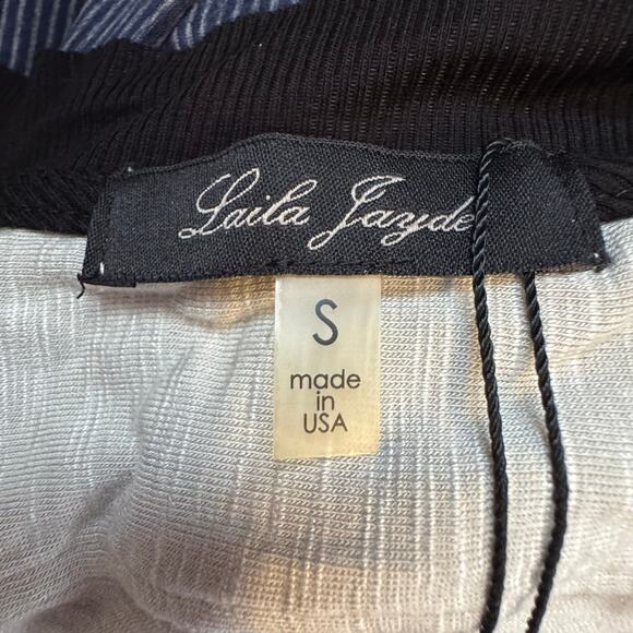 Laila Jayde Double Layered Waterfall Cardigan Black White NWT Size Small - Picture 8 of 10